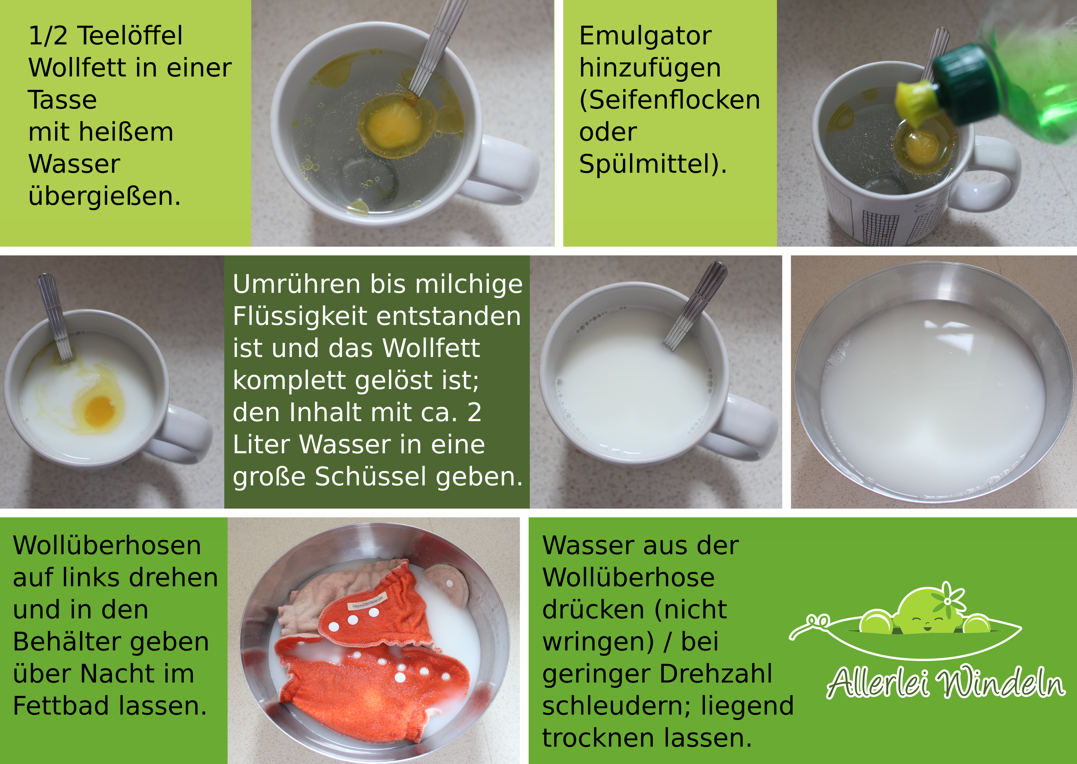 Allerlei Windeln Anleitung zum Fetten von Wollüberhosen - Rückseite