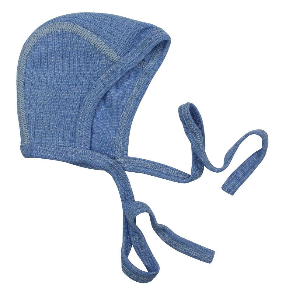 Cosilana Baby-Häubchen hellblau meliert