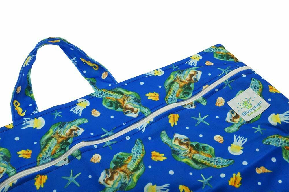 Blümchen Nasstasche Schildkröte I XL