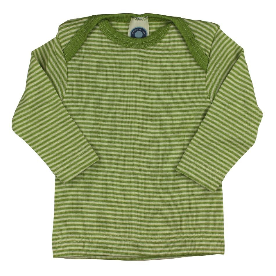 Cosilana Baby-Schlupfhemd grün-geringelt