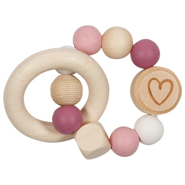Goki Greifling Elastik Herz mit Ring (Rosa)