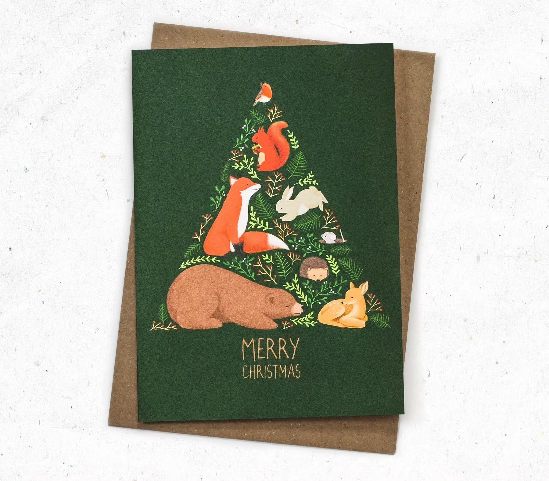 Grußkarte Weihnachten Waldtiere