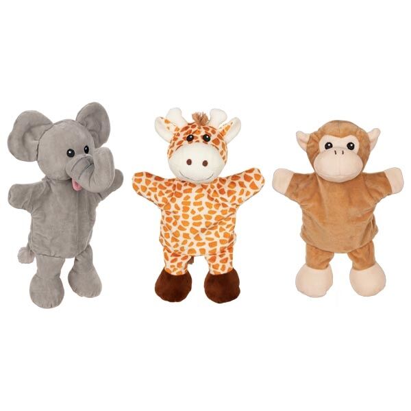 goki Handpuppe Elefant, Giraffe, Affe