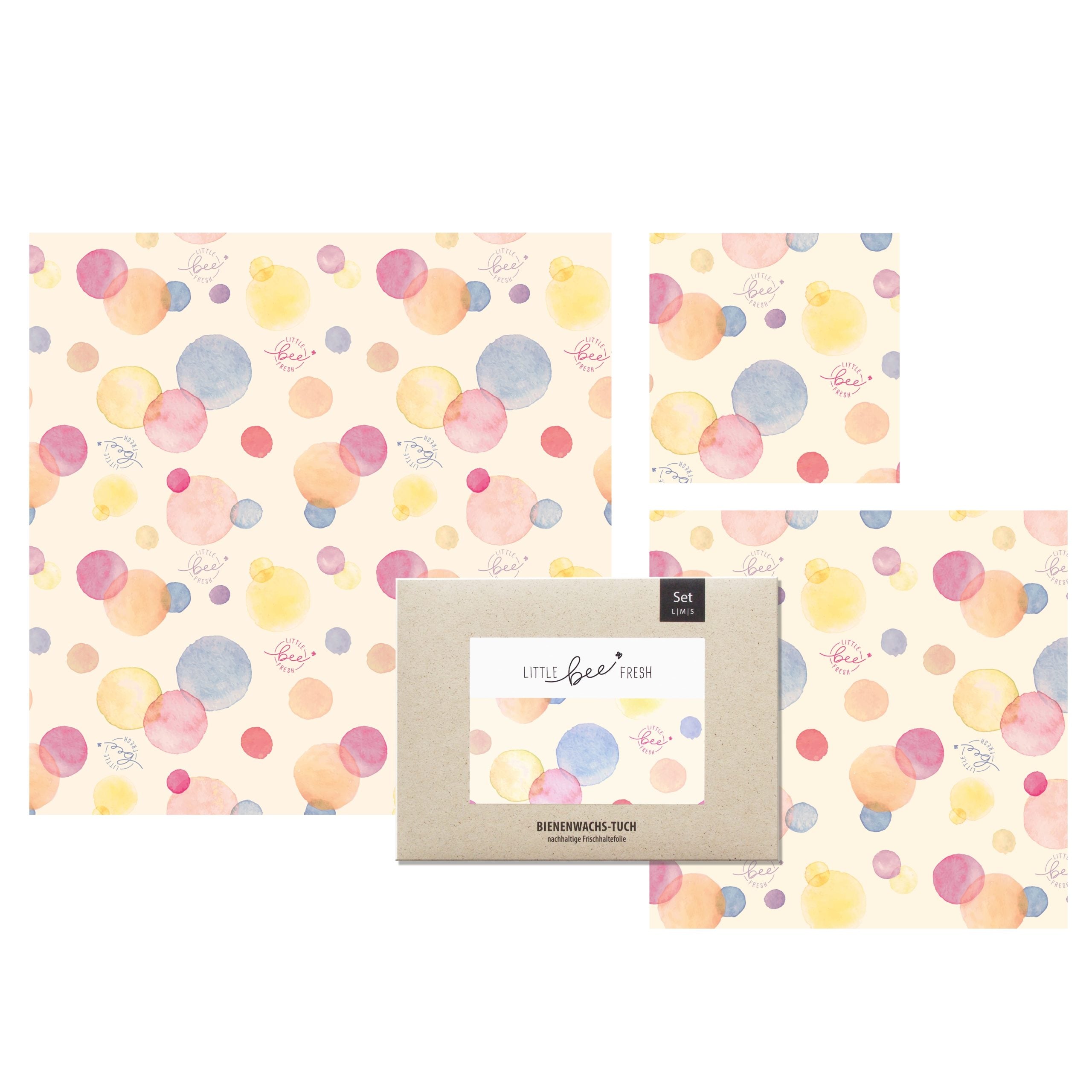 Little Bee Fresh Bienenwachstuch Set Punkte