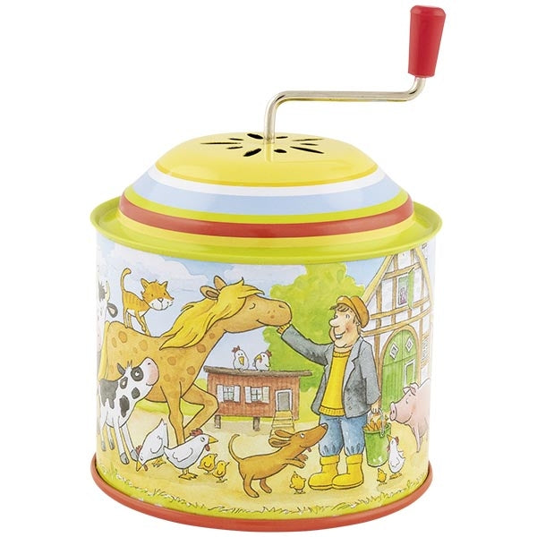 goki Musikspieldose Bauernhof grün
