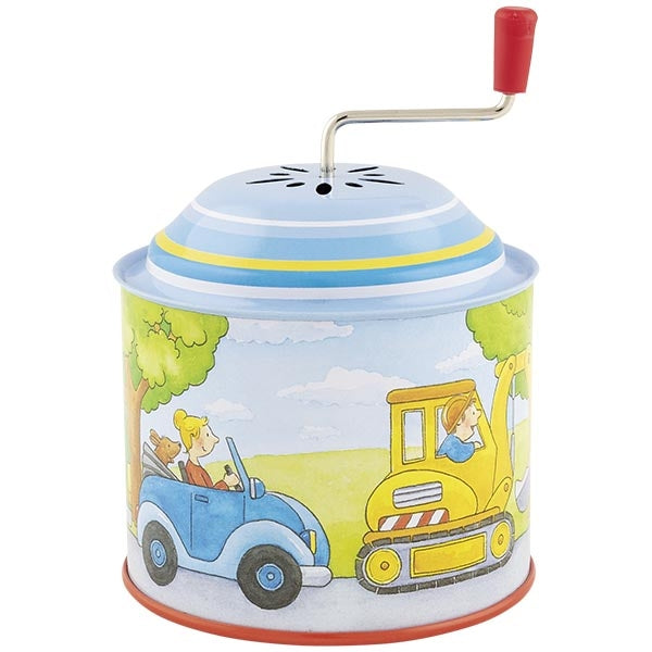 goki Musikspieldose Fahrzeuge blau