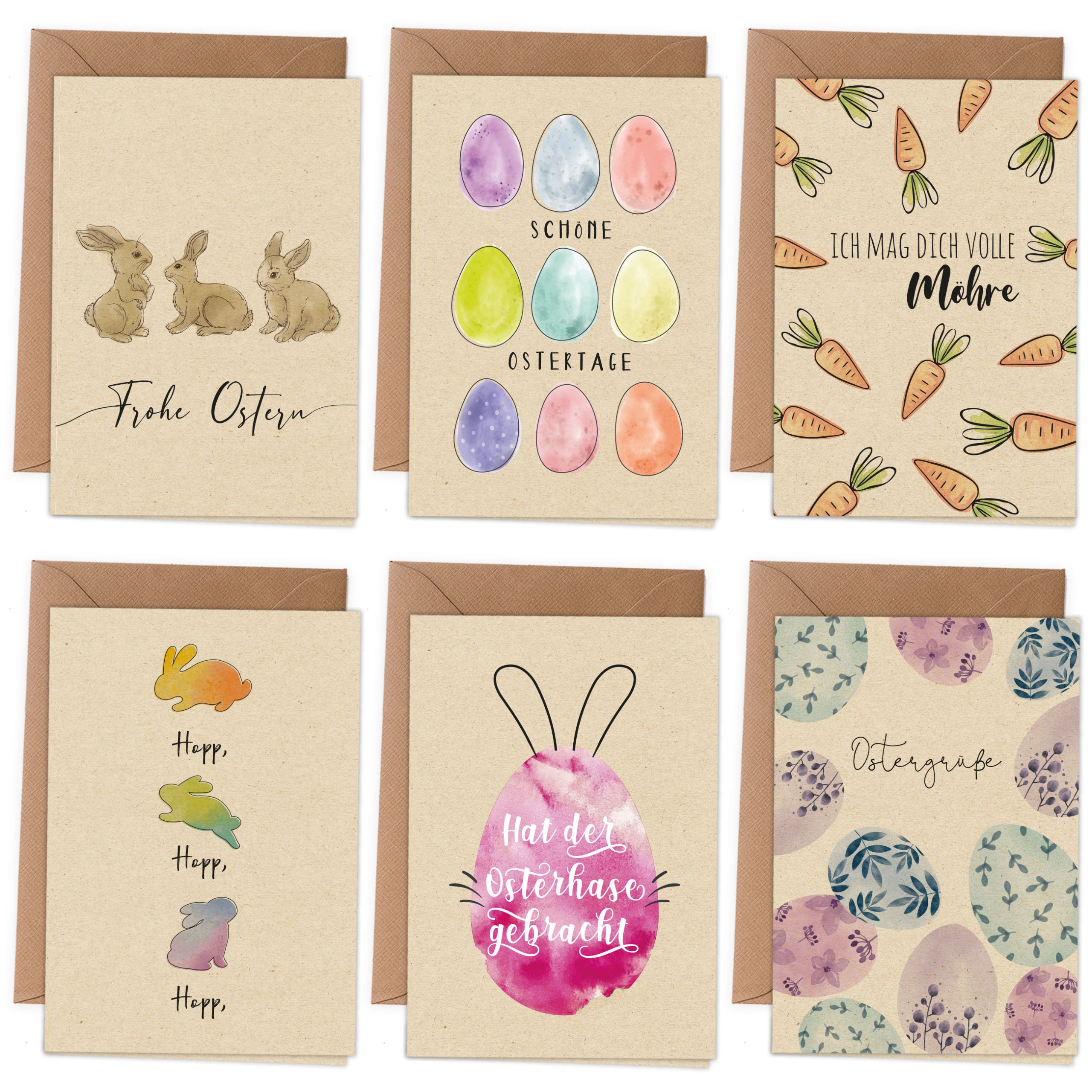 Papierdrachen Osterkarten-Set
