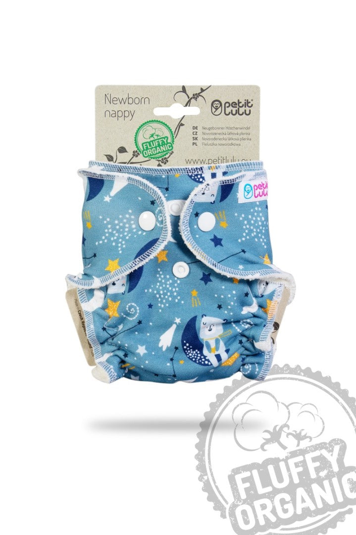 Petit Lulu Fluffy Organic Höschenwindel Bears on the Moon Nb