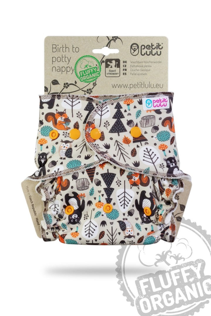 Petit Lulu Fluffy Organic Höschenwindel Forest Friends Snaps