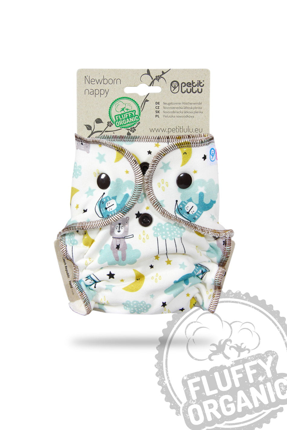 Petit Lulu Fluffy Organic Höschenwindel Good Night Nb