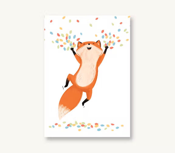 Postkarte Konfetti Fuchs