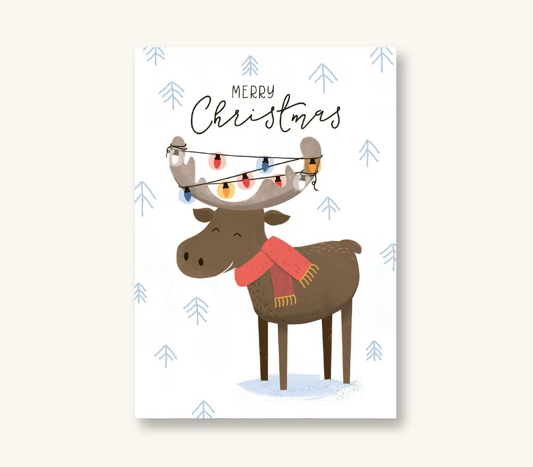 Postkarte Weihnachten Elch