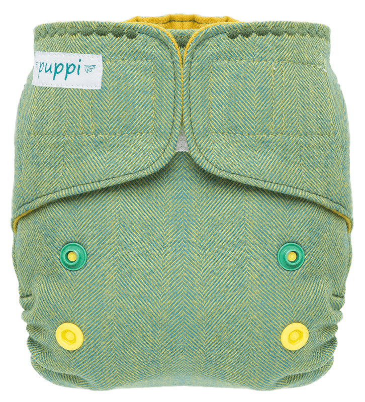 Puppi Wollüberhose Green Herringbone Newborn Klett