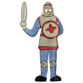Holztiger Ritter kämpfend blau