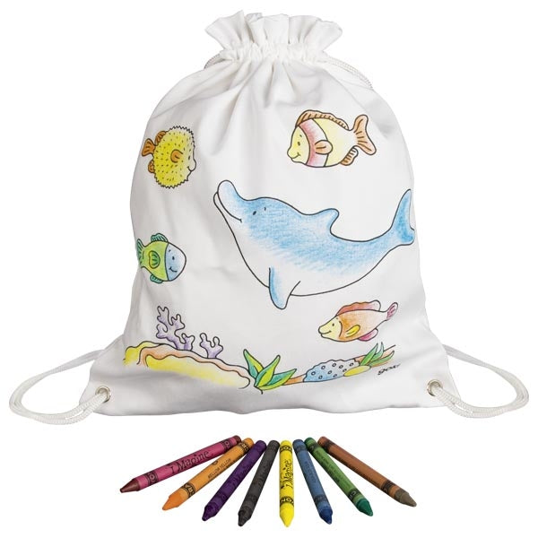 goki Rucksack zum Anmalen Meerestiere