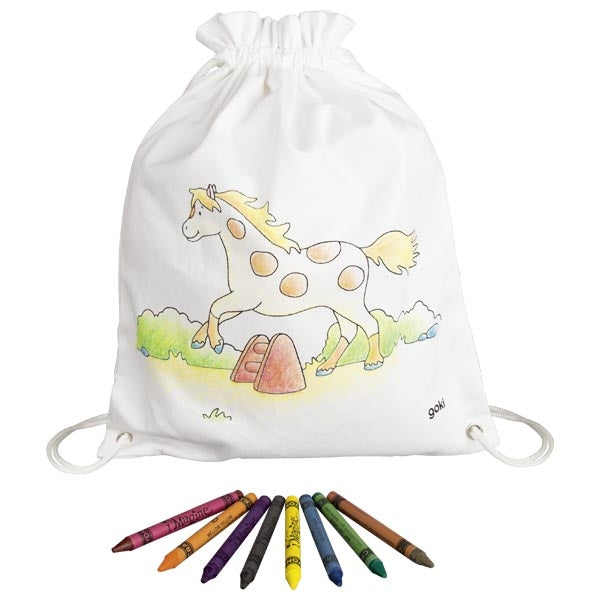 goki Rucksack zum Anmalen Pferde