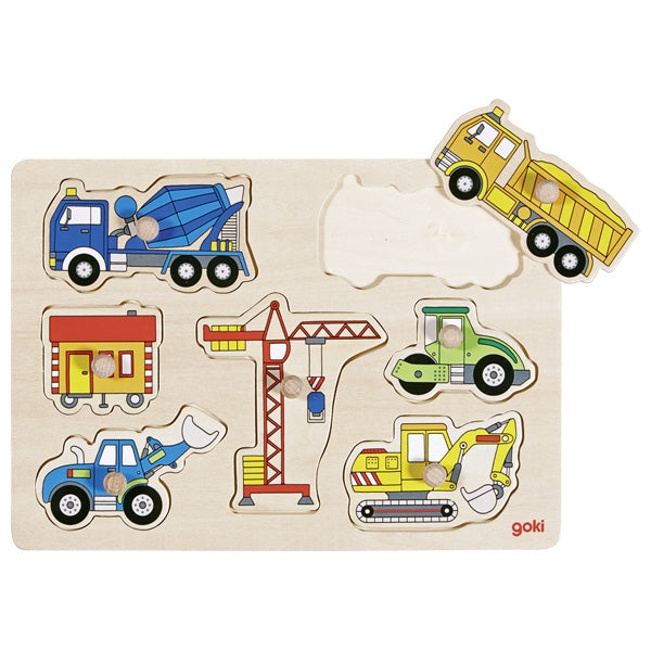 goki Steckpuzzle Baufahrzeuge