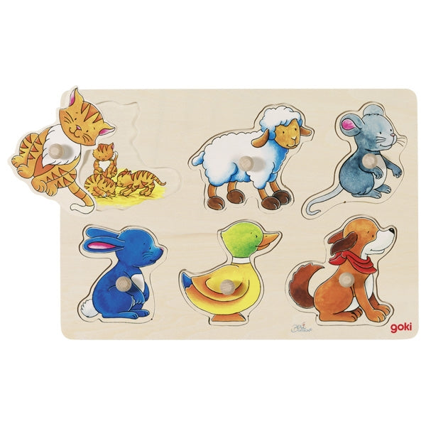 goki Steckpuzzle mit Hintergrund Mutter und Kind